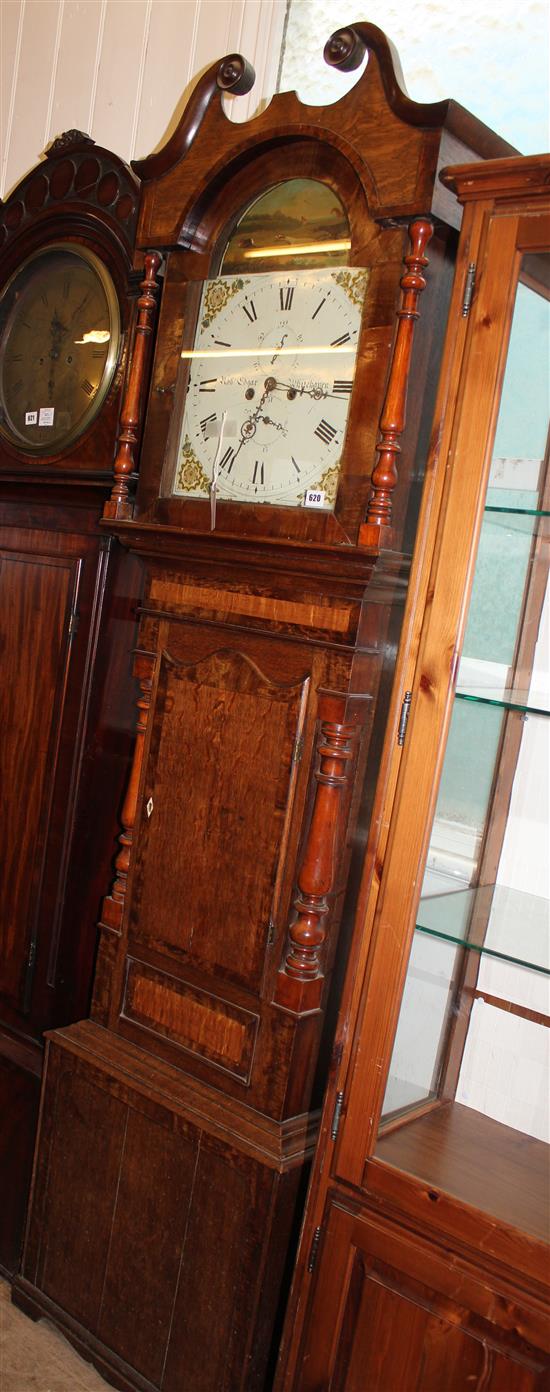 Oak  8 day longcase clock, mid 19th century, Robert Edgar, Whitehaven